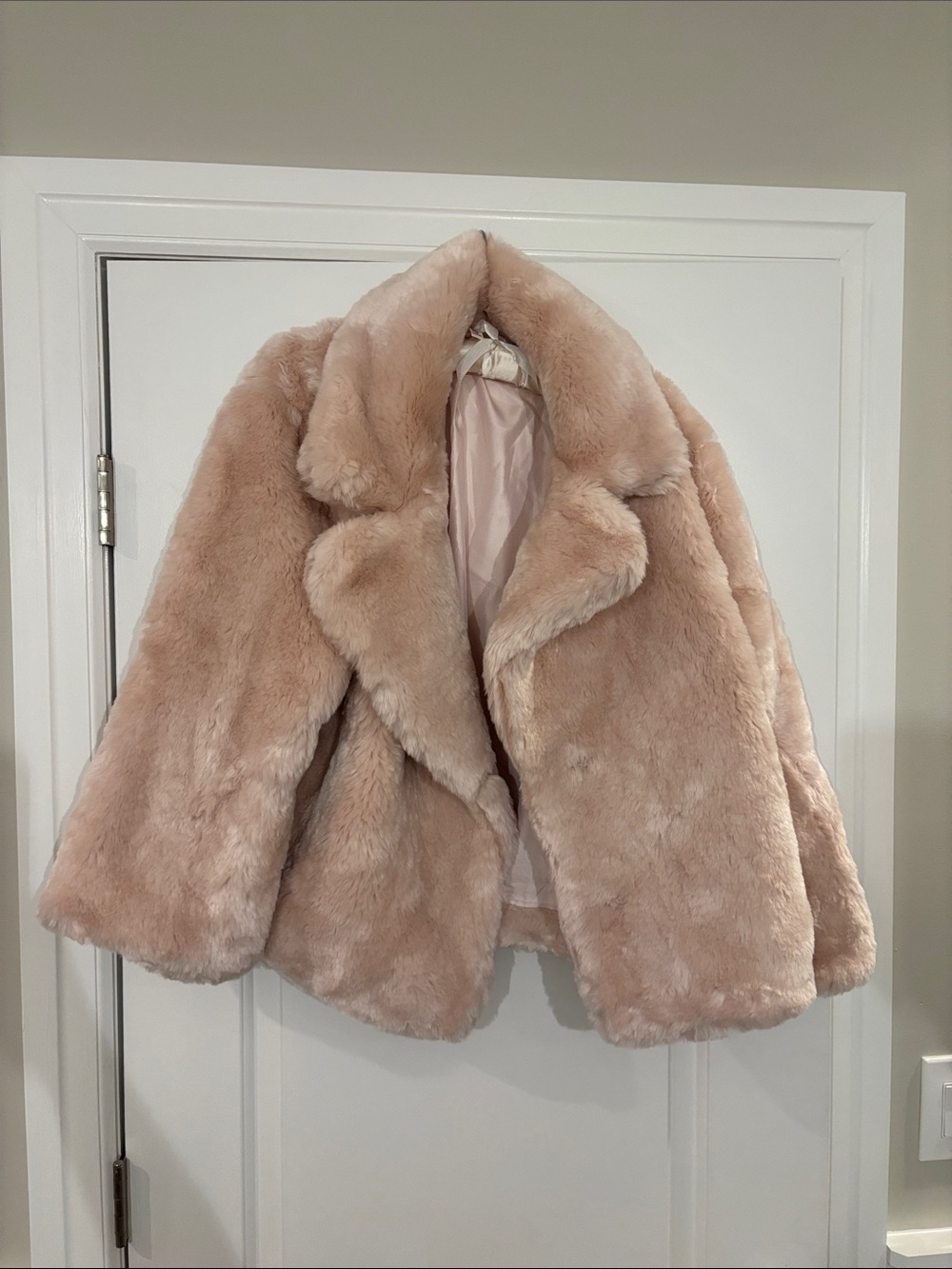 Victoria's Secret Plush Teddy Coat in Blush Pink